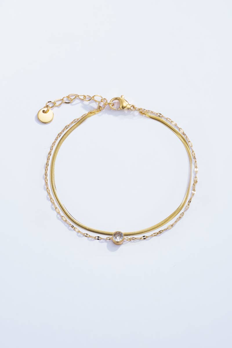 Dubbelt Armband Guld - Layered Look Dam