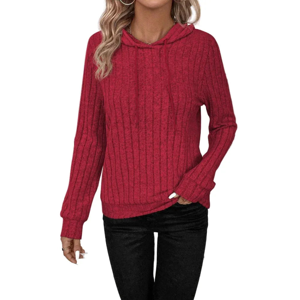 Casual Striped Pullover Hooded Long Sleeves Sweater Hoodie