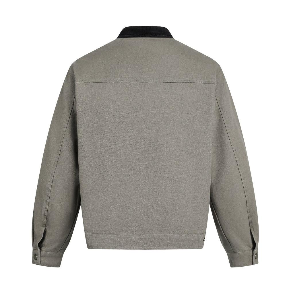 Men's Washed Corduroy Collar Stitching Workwear Jacket