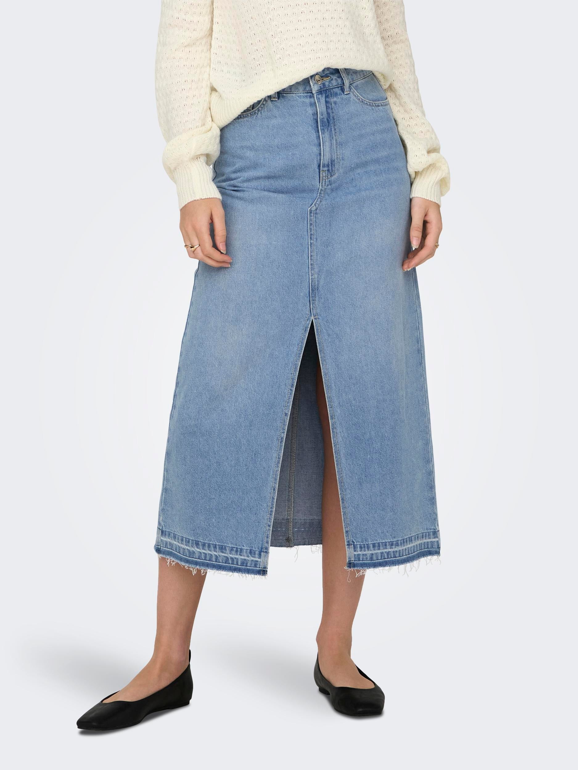 BELLA HW LONG SKIRT DNM