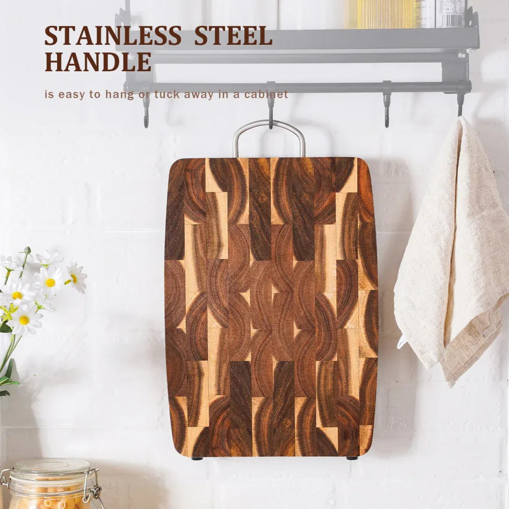 Household Kitchen Large Geometric Grid Splicing Acacia Mangium Chopping Cutting Board