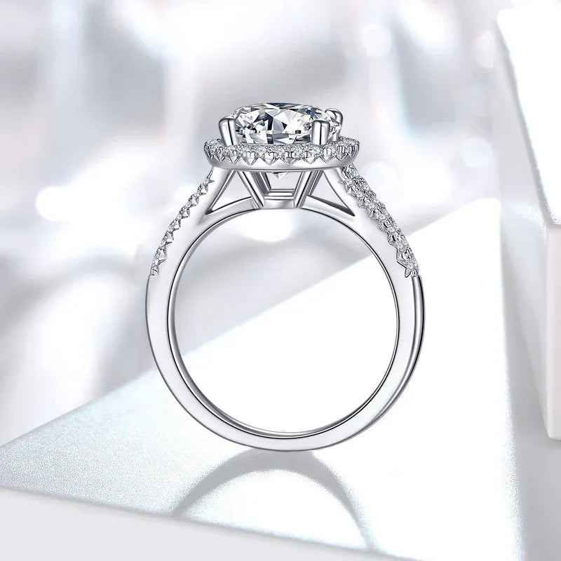 Women's Inlaid Luxury Silver Wedding Ring