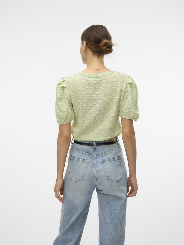 FLOWER SS PUFF SLEEVE TOP
