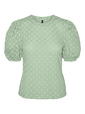 FLOWER SS PUFF SLEEVE TOP
