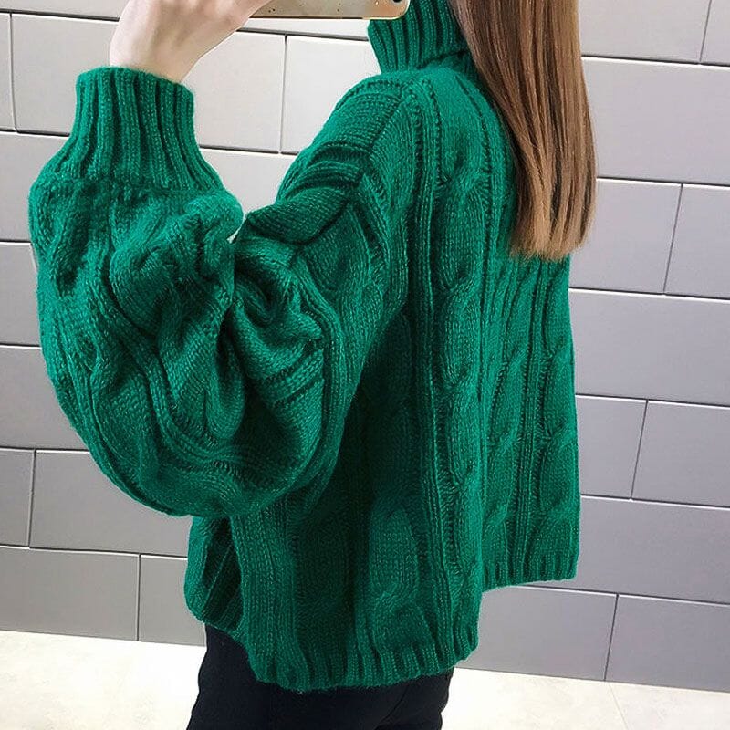 Kabelstickad turtleneck