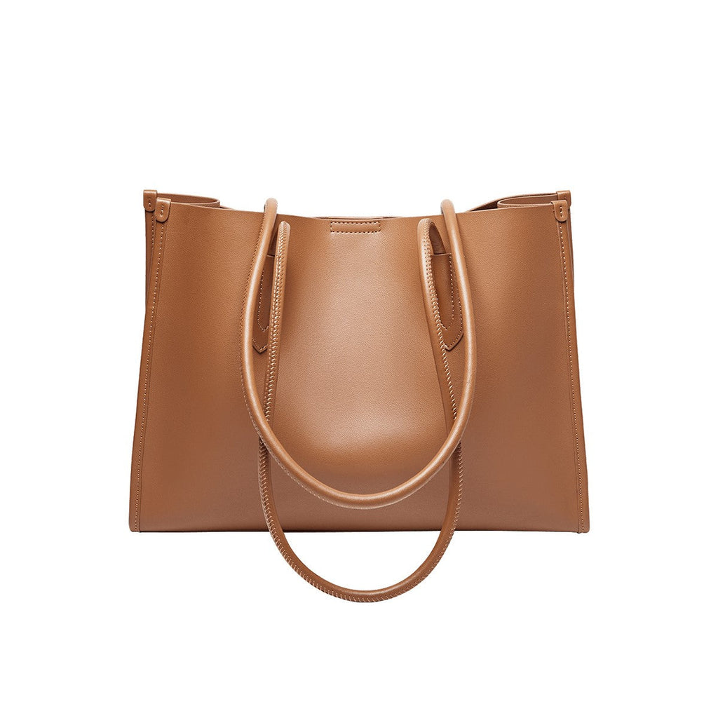 Large Capacity Leather Commuter Tote Bag
