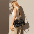 Multi-Strap Black Quilted Flap Shoulder Bag